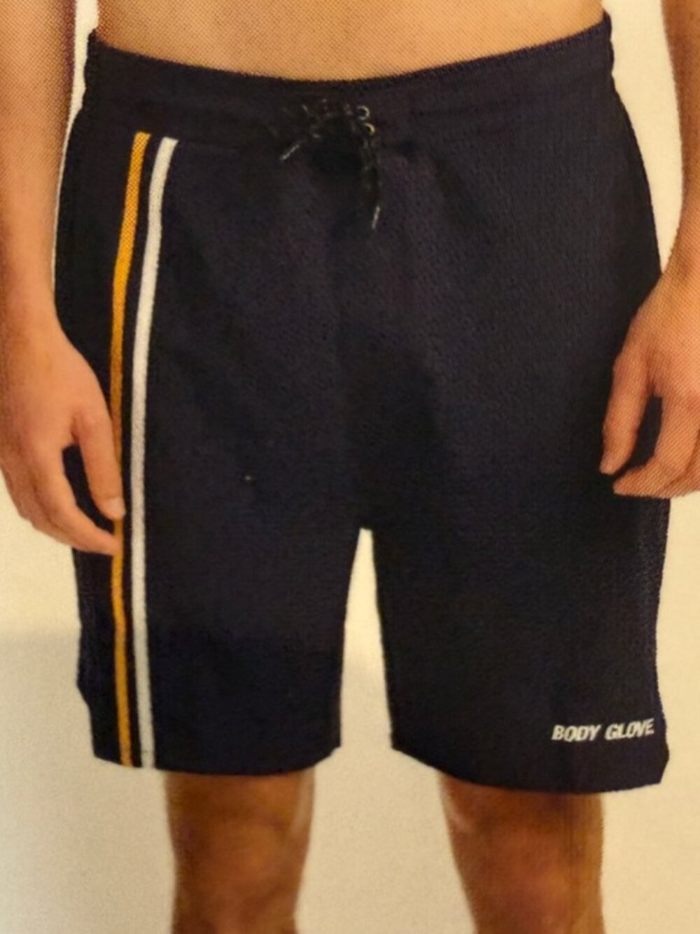 Body Glove Men’s XXL Boardshorts Navy Blue Orange Stripe Lined Quick Dry NWT